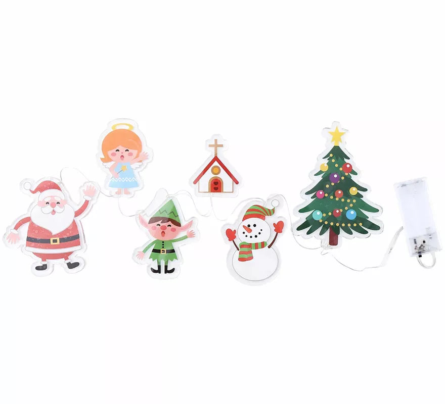 Translation missing: pt-PT.Pegatinas Gel Led 6 Figuritas Graciosas de Navidad de 15x35 cm