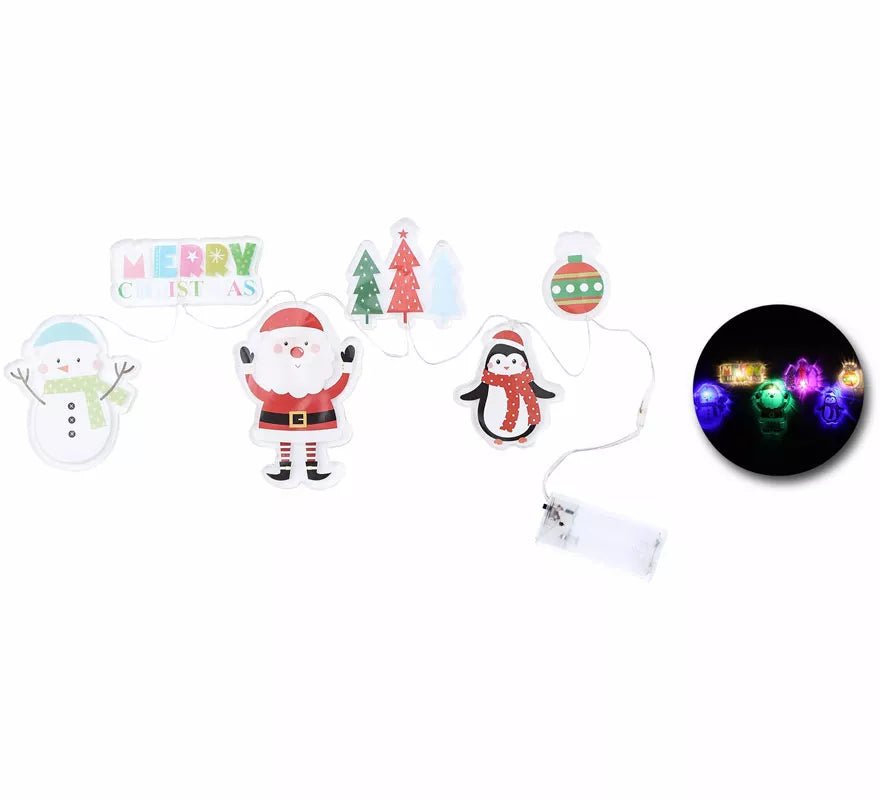 Translation missing: pt-PT.Pegatinas Gel Led 6 Figuritas Merry christmas de 15x30 cm