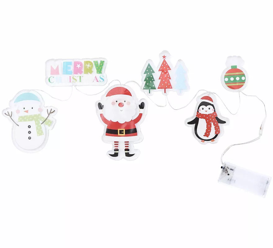 Translation missing: pt-PT.Pegatinas Gel Led 6 Figuritas Merry christmas de 15x30 cm