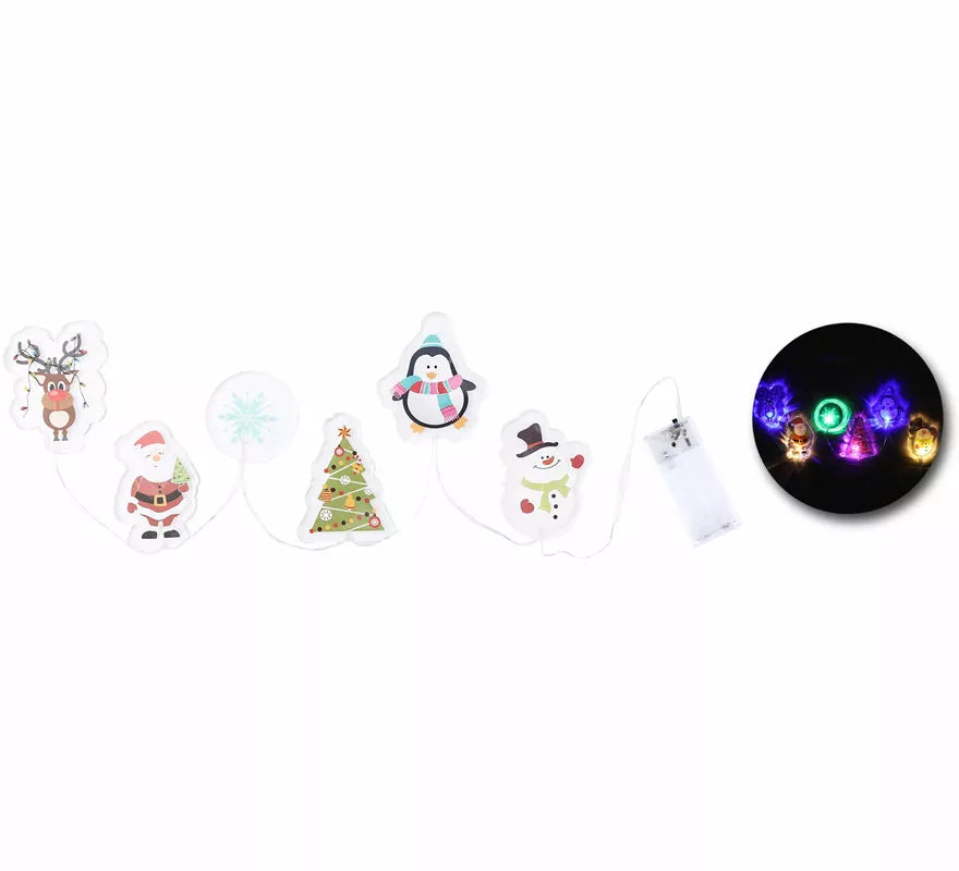 Translation missing: pt-PT.Pegatinas Gel Led 6 Figuritas Motivos Navideños de 15x35 cm