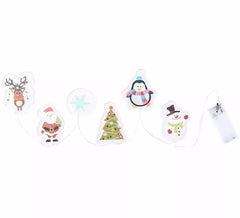 Adesivos de gel LED, 6 figuras com motivos natalinos, 15x35 cm