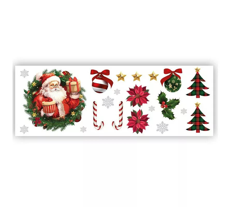 Pegatinas Papá Noel adhesivas para pared de 25x70 cm
