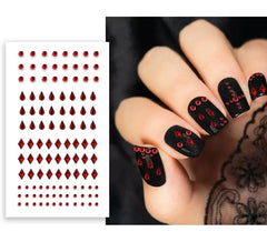 Adesivos de unhas vermelhos