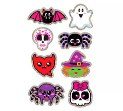 Adesivos holográficos variados de Halloween