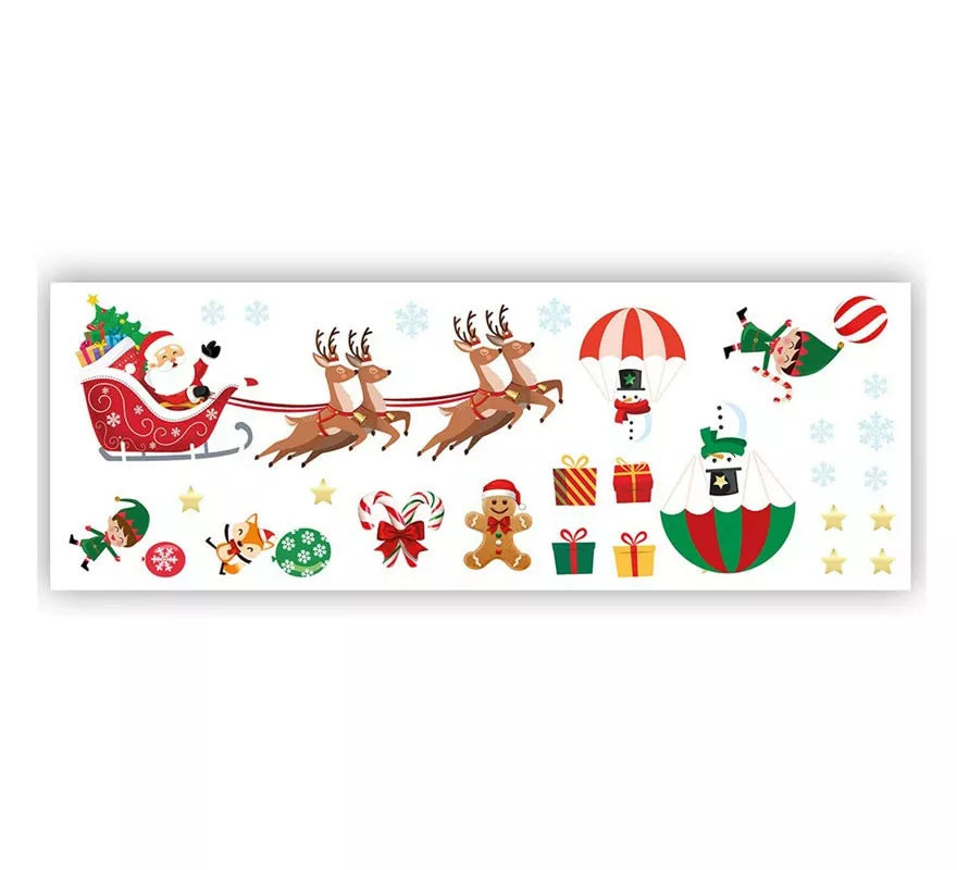Translation missing: pt-PT.Pegatinas Trineo de Papá Noel adhesivas para pared de 25x70 cm