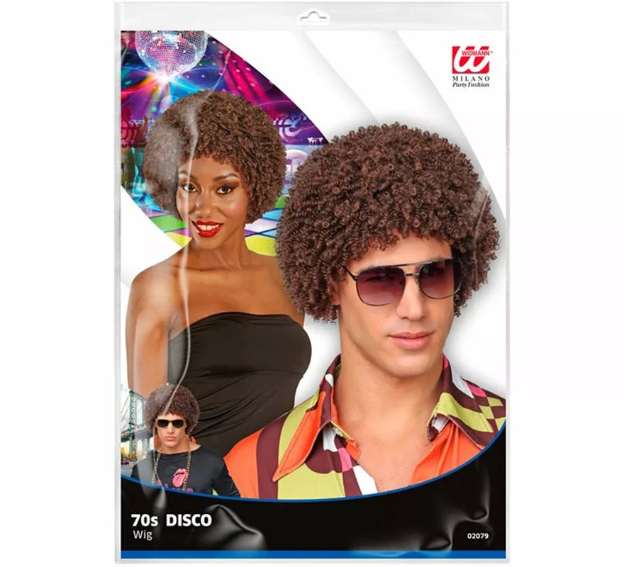Translation missing: pt-PT.Peluca Afro Disco Años 70 marrón