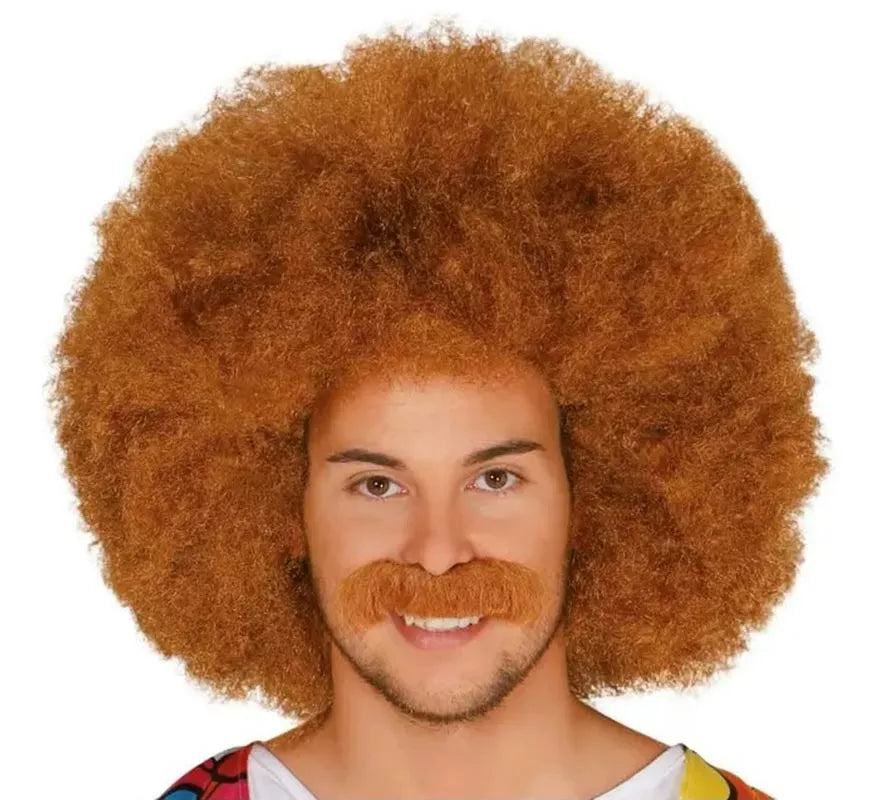 Translation missing: pt-PT.Peluca afro extra grande castaña