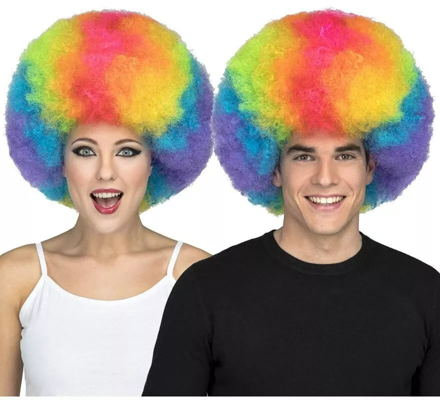 Translation missing: pt-PT.Peluca Afro Multicolor Extra grande