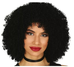Peruca negra afro encaracolada