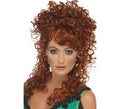 Peluca castaña de Saloon Girl larga y rizada