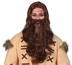 Peruca de barba viking encaixotada