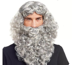 Peruca com barba grisalha