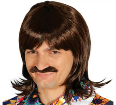 Peruca de bigode marrom