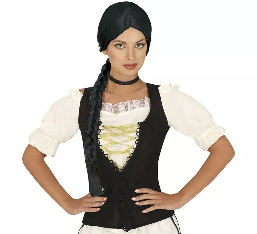 Translation missing: pt-PT.Peluca con trenza negra de India o Tabenera