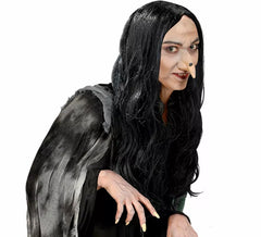 Peruca de bruxa preta Amélia