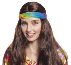 Peruca Hippie Longa Marrom