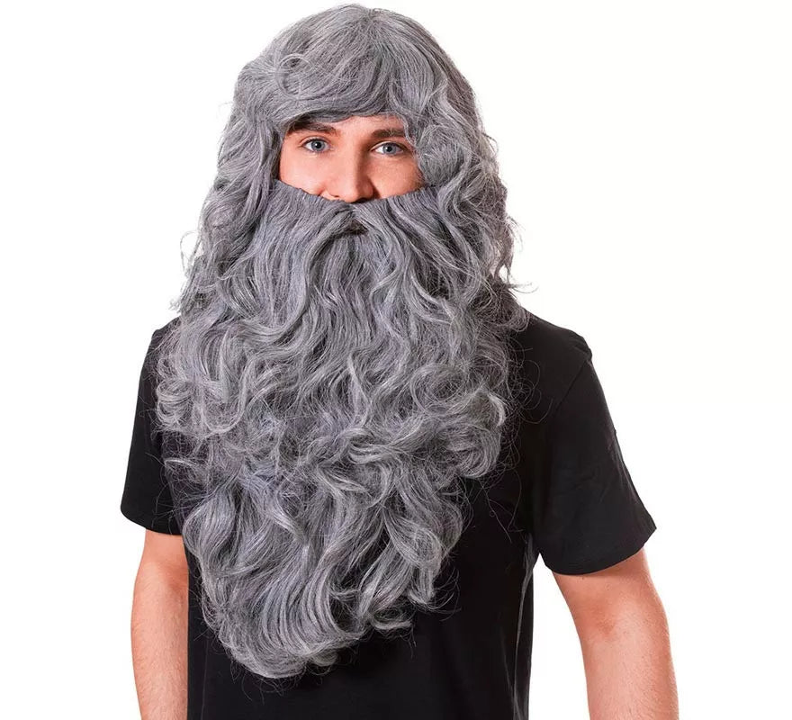 Translation missing: pt-PT.Peluca de Mago gris con barba larga