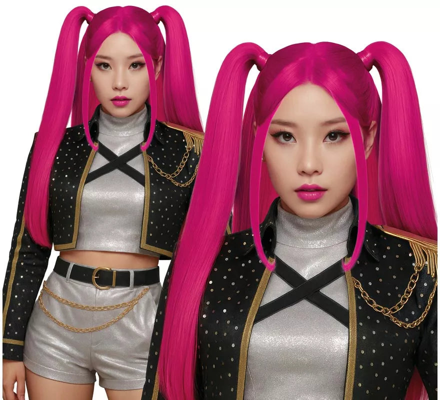 Peluca rosa de Cantante K-Pop