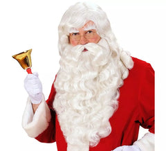 Peruca de Papai Noel com barba, bigode e sobrancelhas