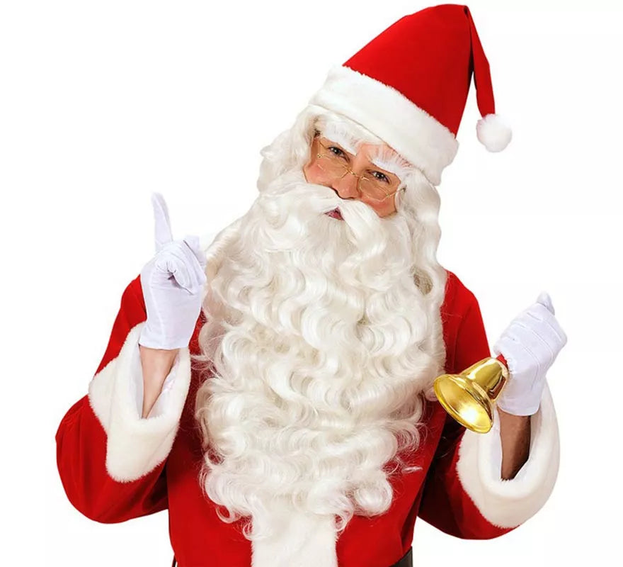 Peluca de Papá Noel con Barba, Bigote y Cejas