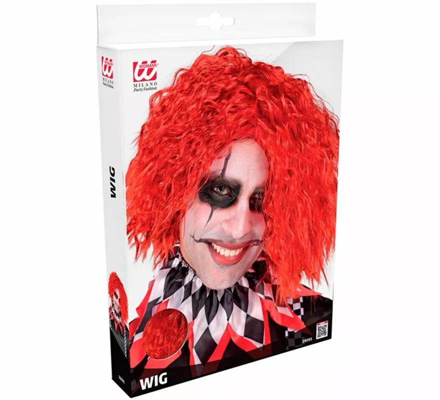 Peluca de Payaso Aterrador roja