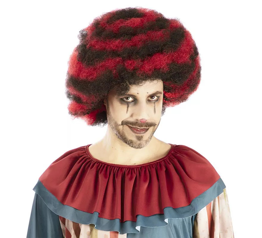 Translation missing: pt-PT.Peluca de Payaso Perverso Afro rojo y negro