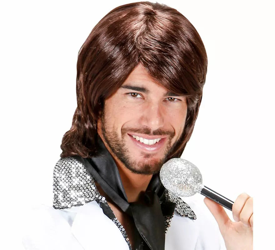 Translation missing: pt-PT.Peluca de Pop Star Años 70 marrón