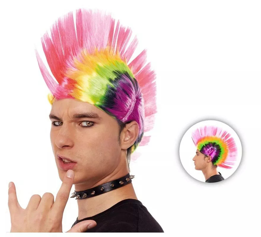 Translation missing: pt-PT.Peluca de Punky cresta multicolor