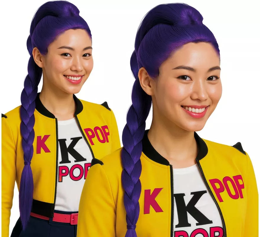 Translation missing: pt-PT.Peluca lila de Cantante K-Pop