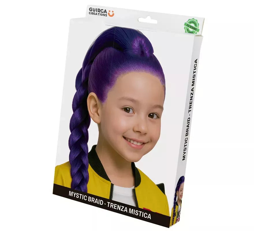 Translation missing: pt-PT.Peluca con trenza lila Cantante K-Pop