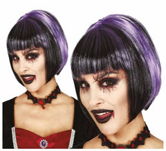 Peruca de vampiro com franja em várias cores