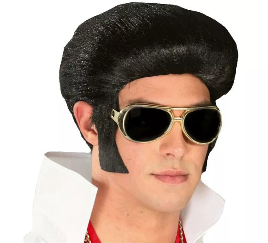 Translation missing: pt-PT.Peluca del Rey de Rock con tupé y patillas