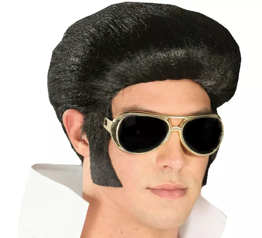 Translation missing: pt-PT.Peluca del Rey de Rock con tupé y patillas