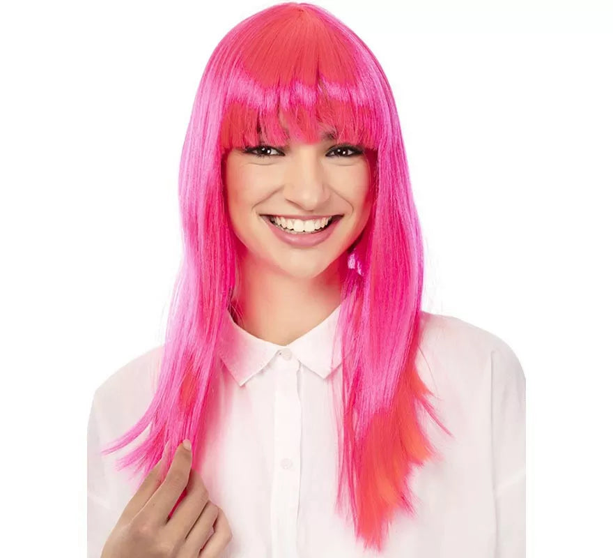 Translation missing: pt-PT.Peluca Fashion Larga con flequillo rosa de 52 cm