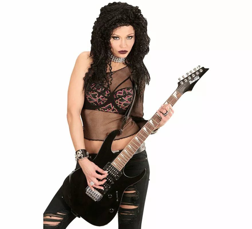 Translation missing: pt-PT.Peluca Hard Rock negra