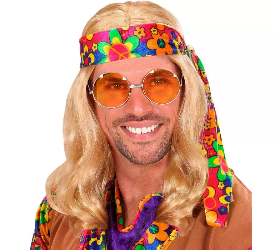 Translation missing: pt-PT.Peluca Hippie con Banda en varios colores adulto
