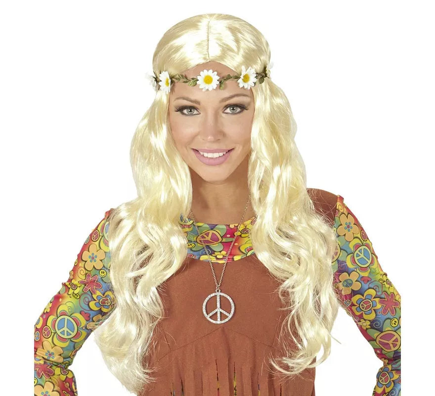 Translation missing: pt-PT.Peluca Hippie o Medieval con cinta en varios colores adulto