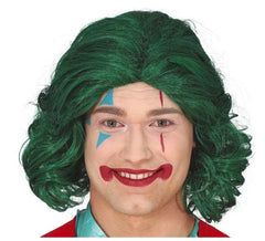 Peruca de cabelo verde médio