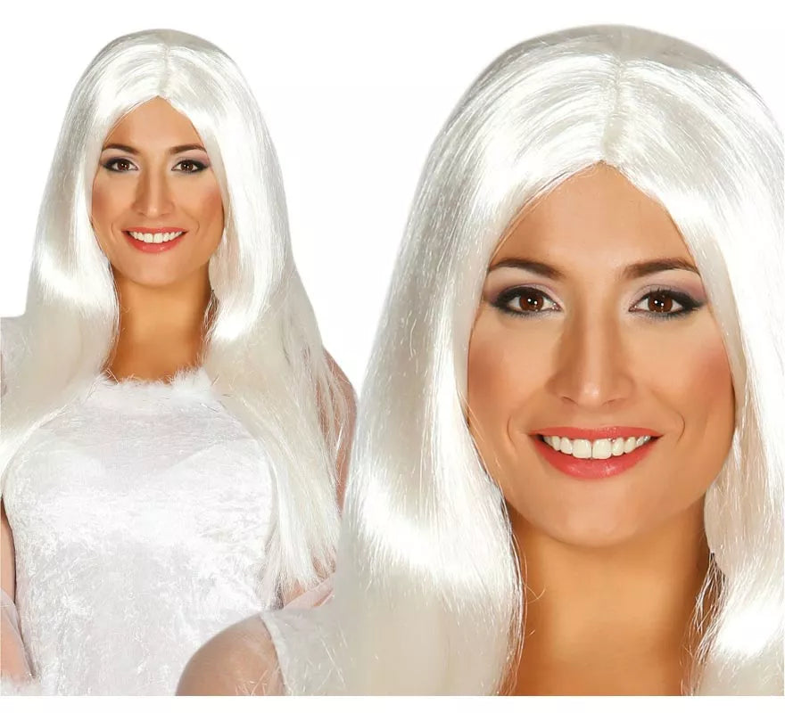 Translation missing: pt-PT.Peluca melena blanca larga para Halloween