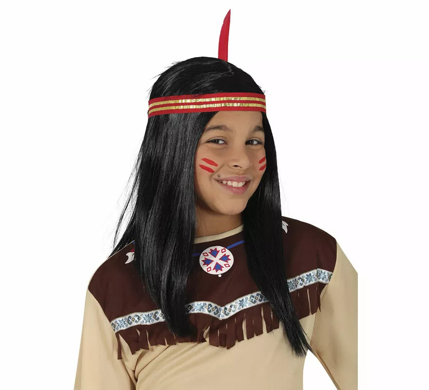 Peluca Melena Indio en caja infantil