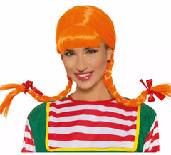 Peruca laranja com tranças