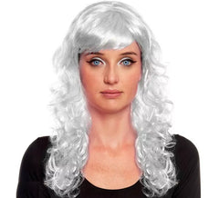 Peruca Ondas branca com franja