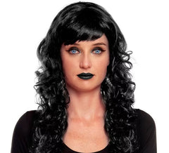 Peruca Ondas preta com franja