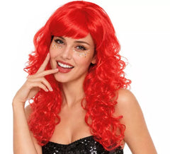Peruca Waves vermelho claro com franja