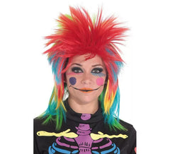 Peruca punk multicolorida para menina