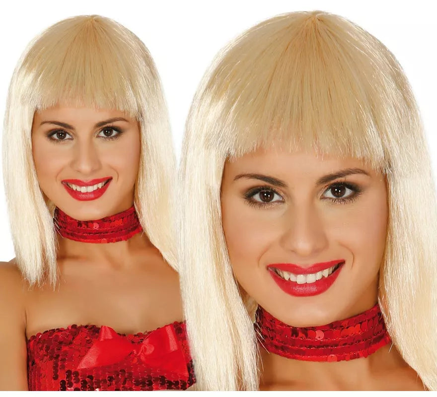 Translation missing: pt-PT.Peluca Rafaella o Cleopatra rubia. Peluca rubia con flequillo