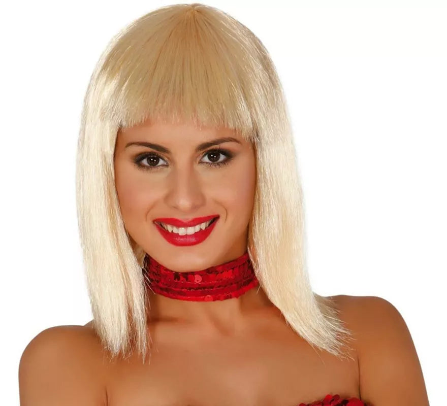 Translation missing: pt-PT.Peluca Rafaella o Cleopatra rubia. Peluca rubia con flequillo