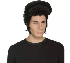 Peruca Rocker preta King of Rock com peruca