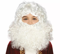 Peruca e barba de Papai Noel para crianças