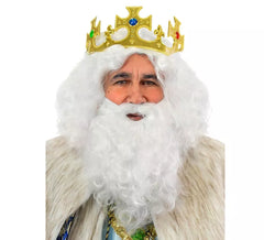 Peruca e barba de Rey Mago Melchor Deluxe